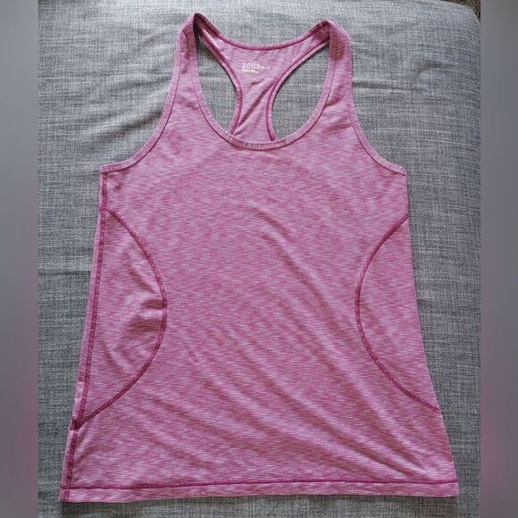 Zella Tops - Zella Burgundy Pink Long Length Racerback Athletic Workout Tank Top Womens XL